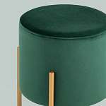 Зеленый пуф на золотистых ножках SANJAY варинант исполнения - 2 | Loft Concept в Казани