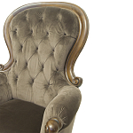 Кресло с мягкой обивкой из коричневого велюра на 4-х деревянных ножках Evelyn Classical Armchair варинант исполнения - 4 | Loft Concept в Казани