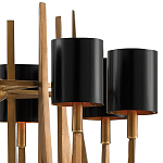 Люстра с 8-ю черными цилиндрическими плафонами Stylistic Lines варинант исполнения - 1 | Loft Concept в Казани