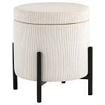 Молочный пуф на черных ножках SANJAY варинант исполнения - 1 | Loft Concept в Казани