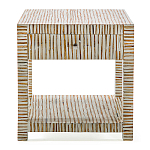 Тумбочка прикроватная Vancouver Bone Inlay Bedside Beige варинант исполнения - 3 | Loft Concept в Казани