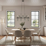 Люстра подвесная с 8-ю лампами и стеклянными круглыми подвесками Currey & Company варинант исполнения - 2 | Loft Concept в Казани