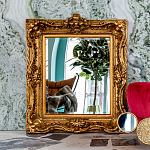Зеркало настенное золотое с резным орнаментом Classic Ornament Mirror варинант исполнения - 2 | Loft Concept в Казани