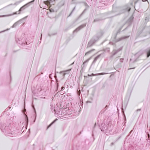 Люстра овальная с розовыми стеклянными подвесками в форме капель FAIRYTREE Light варинант исполнения - 1 | Loft Concept в Казани