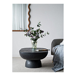 Столик кофейный черного цвета с овальной столешницей и круглым основанием Black Dalmen Table варинант исполнения - 10 | Loft Concept в Казани