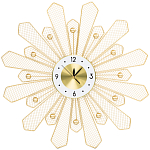 Часы настенные из металла в виде солнца с белым циферблатом Mirror Tower Clock варинант исполнения - 1 | Loft Concept в Казани