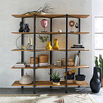 Стеллаж из массива дуба и стали Robson Rack Industrisal Metal Rust варинант исполнения - 4 | Loft Concept в Казани