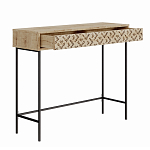 Консоль напольная деревянная с выдвижным ящиком с резным орнаментом HEATON CONSOLE OAK варинант исполнения - 1 | Loft Concept в Казани