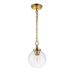Подвесной светильник латунного цвета с прозрачным стеклянным плафоном Feiss варинант исполнения - 11 | Loft Concept в Казани