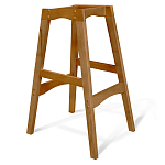 Барный стул со спинкой и подлокотниками на 4-х деревянных ножках Серый Велюр Ava Charm варинант исполнения - 4 | Loft Concept в Казани