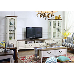 ТВ-тумба в стиле прованс из массива дерева Montmartre Wooden Provence TV Stand варинант исполнения - 3 | Loft Concept в Казани