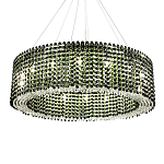 Круглая люстра с хрустальными подвесками Crystal Art Chrome Green Chandelier 12 варинант исполнения - 2 | Loft Concept в Казани