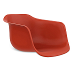 Стул пластиковый красного цвета на колесиках с подъемно-поворотным механизмом Eames Red варинант исполнения - 2 | Loft Concept в Казани