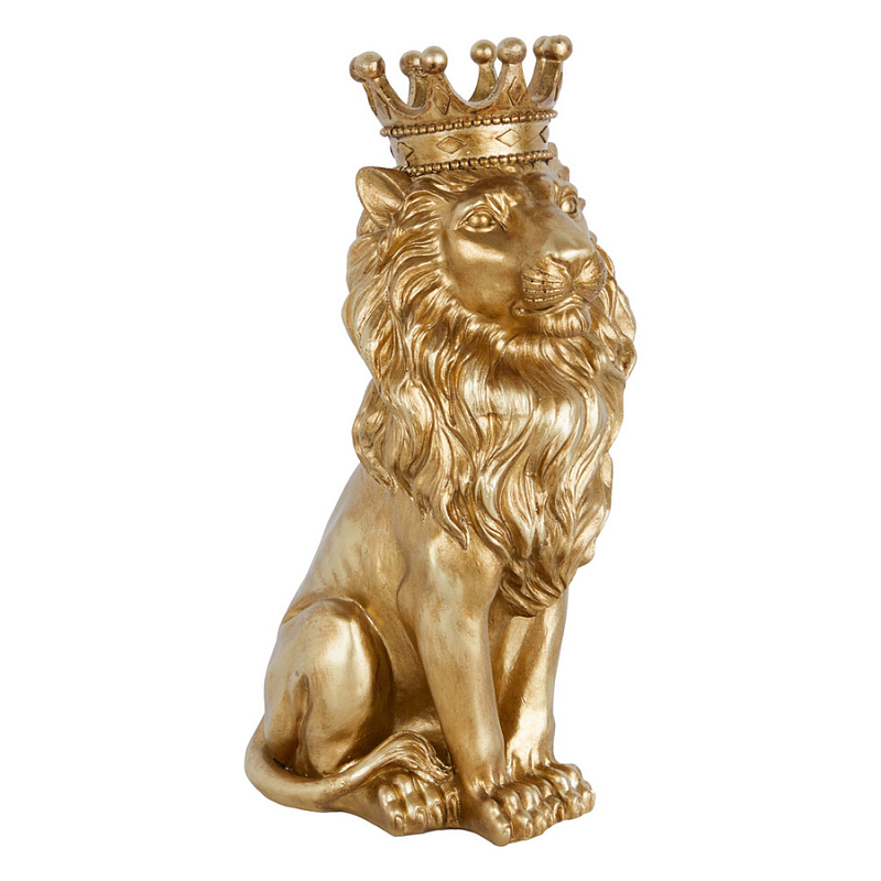 Статуэтка лев с детализированной гривой и изящной короной Lion Crown Золотой Статуэтка лев с детализированной гривой и изящной короной Lion Crown Золотой в Казани | Loft Concept