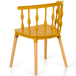 Пластиковый стул на ножках из массива бука Ferret Spiral Mustard варинант исполнения - 6 | Loft Concept в Казани