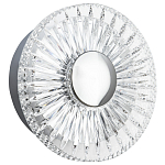 Бра с круглым рельефным плафоном Glass Peonies Chrome Wall Lamp варинант исполнения - 1 | Loft Concept в Казани