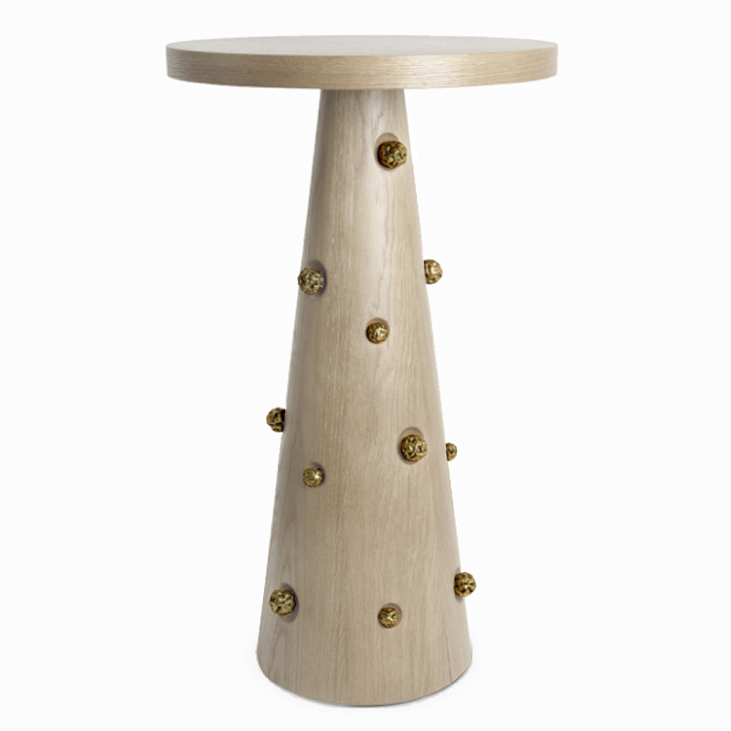 Приставной столик Okinawa Gray Side table Бежевый Золотой в Казани | Loft Concept 