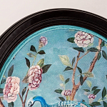Стул из массива бука бирюзовый с изображением птиц в саду Turquoise Chinoiserie Bird Chair варинант исполнения - 3 | Loft Concept в Казани
