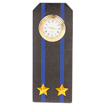 Часы погон подарочные настольные Авиация ВМФ из натурального камня Змеевик Military Clock варинант исполнения - 16 | Loft Concept в Казани