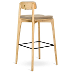 Барный стул из массива ясеня Elegant Ash Shape варинант исполнения - 4 | Loft Concept в Казани