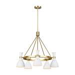 Люстра с 5-ю плафонами в форме песочных часов с узкими перфорированными отверстиями Feiss варинант исполнения - 13 | Loft Concept в Казани