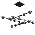 Люстра подвесная черная в сочетании с серыми стеклянными плафонами Embodiment варинант исполнения - 1 | Loft Concept в Казани