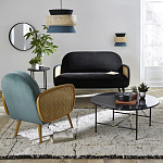 Бра с плетеным декором из ротанга Bonnie Wicker Blue Wall Lamp варинант исполнения - 4 | Loft Concept в Казани