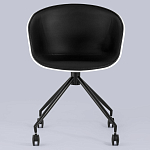 Офисное кресло из пластика с мягким сиденьем Eggshell Black варинант исполнения - 4 | Loft Concept в Казани