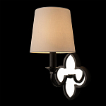 Бра с белым текстильным абажуром и декоративным основанием в виде четырехлистника с зеркальной вставкой Vitorino варинант исполнения - 9 | Loft Concept в Казани