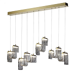 Подвесной светильник линейный с плафонами волнистой формы из фактурного стекла Big Wave варинант исполнения - 3 | Loft Concept в Казани