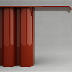 Консоль красная с цилиндрическим основанием Giorgio варинант исполнения - 2 | Loft Concept в Казани