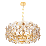 Люстра круглая золотого цвета с круглыми хрустальным элементами Solyria варинант исполнения - 6 | Loft Concept в Казани