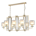 Люстра прямоугольной формы с 8-ю цилиндрическими плафонами из стекла Laurent варинант исполнения - 6 | Loft Concept в Казани