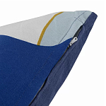 Подушка декоративная хлопковая синего цвета с абстрактным принтом Elysian Flow Azure варинант исполнения - 4 | Loft Concept в Казани