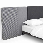 Кровать с большим мягким изголовьем Unity Dark Grey Bed варинант исполнения - 12 | Loft Concept в Казани