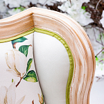 Кресло из натурального бука золотистое с изображением птиц и цветов Blooming Birds варинант исполнения - 2 | Loft Concept в Казани