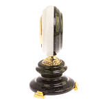 Часы настольные бронзовые из натуральных камней Мрамор и Змеевик Stone Clock варинант исполнения - 6 | Loft Concept в Казани