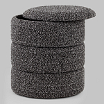 Пуф Three Gray в ткани букле серого цвета варинант исполнения - 2 | Loft Concept в Казани