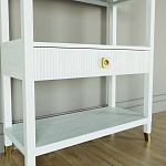 Стеллаж Elsa Dreams White со стеклянными полками и ящиком варинант исполнения - 2 | Loft Concept в Казани