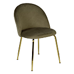 Стул велюровый хаки на золотистых металлических ножках Vendramin Chair варинант исполнения - 2 | Loft Concept в Казани