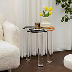 Дизайнерский журнальный стол с фигурной столешницей на 3-х прозрачных ножках Rahakif варинант исполнения - 4 | Loft Concept в Казани