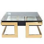 Стол журнальный квадратный с стеклянной столешницей Alonso Glass варинант исполнения - 1 | Loft Concept в Казани