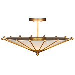 Потолочный светильник в форме конуса с каркасом золотого цвета и тканевым абажуром Inspiration in Light варинант исполнения - 3 | Loft Concept в Казани