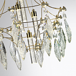 Люстра подвесная из металла с хрустальными подвесками прозрачного цвета Quasar 41 варинант исполнения - 3 | Loft Concept в Казани