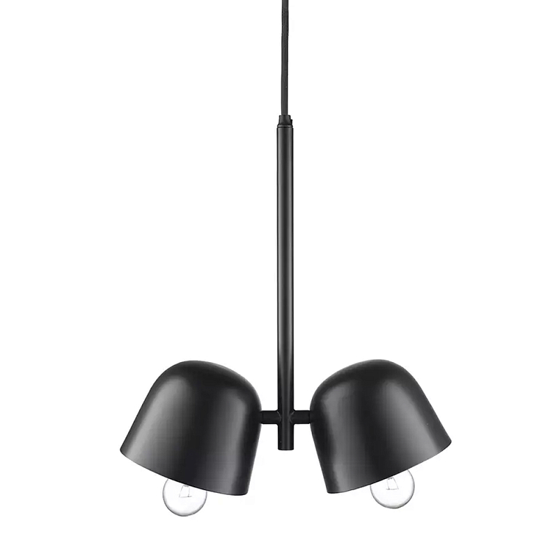 Подвесной светильник черный с 2-мя плафонами Pendant lamp Black Черный в Казани | Loft Concept 