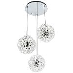 Подвесной светильник с 3-мя плафонами Crystal Dandelions Chrome Hanging Lamp варинант исполнения - 2 | Loft Concept в Казани