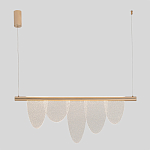 Люстра подвесная с пятью прозрачными элементами в форме лепестков и золотистым металлическим основанием DALI Tonin Casa варинант исполнения - 3 | Loft Concept в Казани