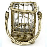 Кашпо стеклянное в плетёной корзине Argo варинант исполнения - 1 | Loft Concept в Казани