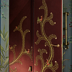 Обои с вышивкой ручной работы Fyodor Original colourway on Merlot linen варинант исполнения - 3 | Loft Concept в Казани