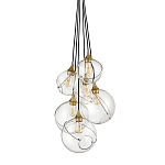 Подвесной светильник с шестью прозрачными стеклянными шарообразными плафонами Hinkley варинант исполнения - 1 | Loft Concept в Казани